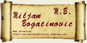 Miljan Bogatinović vizit kartica
